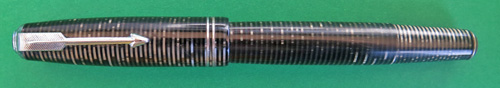 PARKER STANDARD LAMINATED VACUMATIC IN SILVER PEARL WITH DOUBLE JEWELS